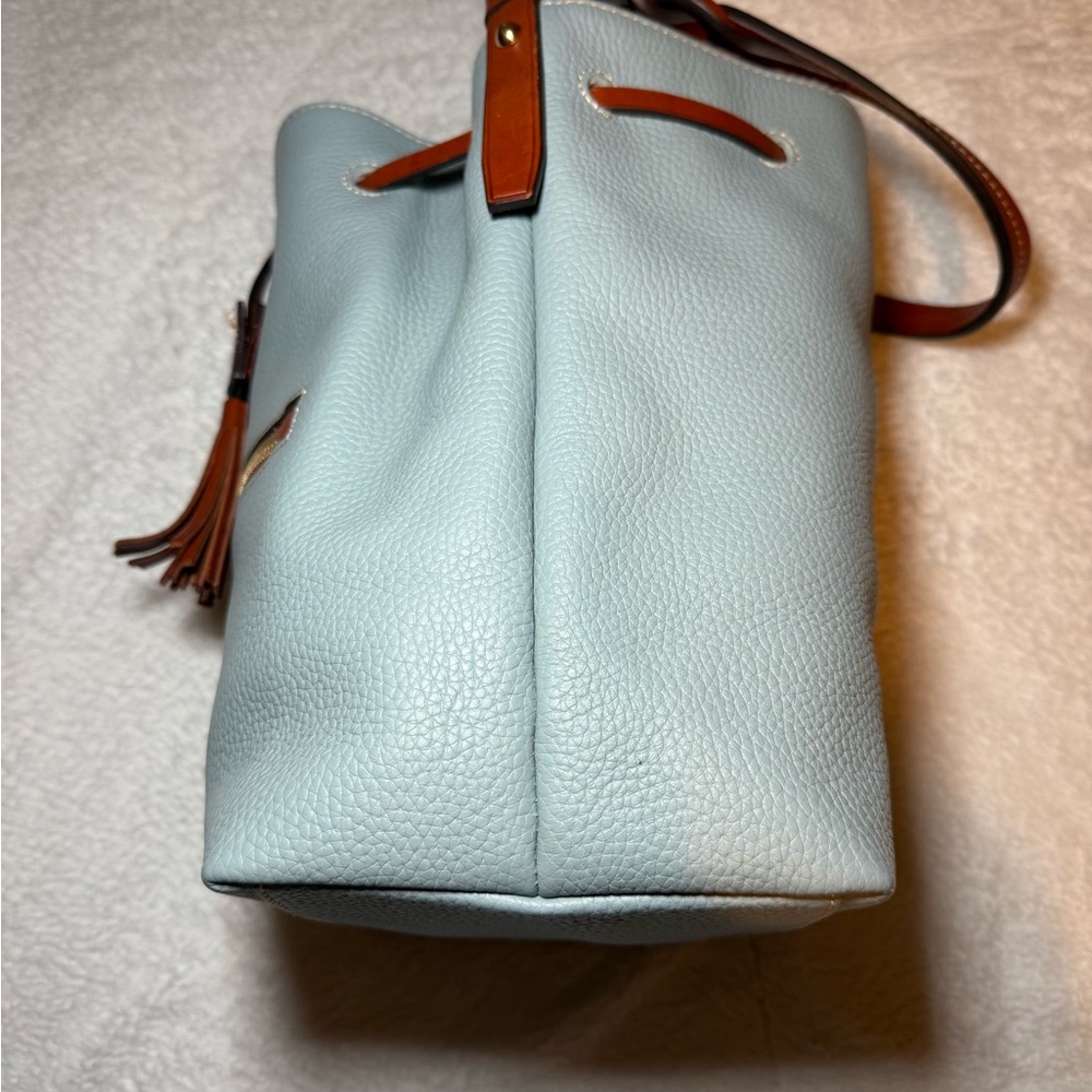 Dooney & Bourke Blue and Brown Shoulder Bag with matching wristlet - Picture 6 of 15